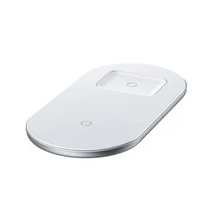 Baseus Simple 2w1 ładowarka bezprzewodowa Qi do telefonu i słuchawek AirPods 15W biały (WXJK-02) - Ładowarki do telefonów - miniaturka - grafika 3