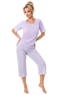 Donna Piżama Fiorella 3/4 Liliowa Bawełniana XL Fioletowy - Piżamy damskie - miniaturka - grafika 1
