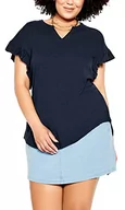 Koszule damskie - CITY CHIC Damska koszula plus size top sukienka, granatowy, 46-Plus - miniaturka - grafika 1