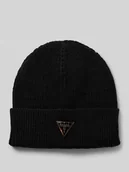 Czapki damskie - Czapka beanie z aplikacją z logo - miniaturka - grafika 1