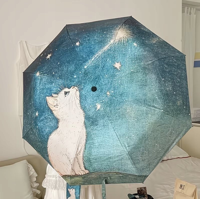 PARASOL SKŁADANY MINI PARASOLKA W KOTY BIAŁY KOT kotek KAWAII ANIME POP ART