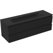 Szafki łazienkowe - Mexen Orio szafka łazienkowa 140 cm z umywalką Vela, 2 szuflady, czarna mat - 91A10-14047-2-BFF71-W23M71 - miniaturka - grafika 1