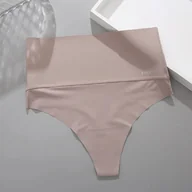 Majtki damskie - Bezszwowe majtki modelujące z wysokim stanem - Szary L - miniaturka - grafika 1