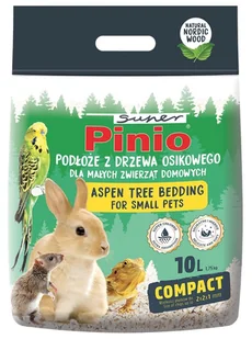 SUPER PINIO Podłoże z drzewa osikowego dla małych zwierząt domowych Compact 10l - Podłoże dla gryzoni - miniaturka - grafika 1