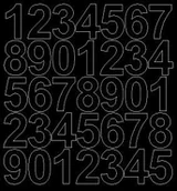 Pasmanteria - Cyfry samoprzylepne 4 cm, czarne z połyskiem - miniaturka - grafika 1