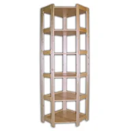 Szafy i regały magazynowe - B2B Partner Regał drewniany narożny 6 półek, 2040x600x335 mm 11133 - miniaturka - grafika 1