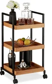 Wózki kuchenne - Relaxdays Wózek do serwowania nowoczesny wózek kuchenny żelazo 3 półki kwadrat 4 kółka (44,99) - miniaturka - grafika 1