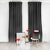 Zasłony - Grafitowa zasłona z miękkiego weluru 140x250 - miniaturka - grafika 1