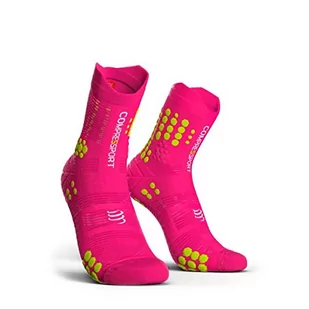 Compressport Skarpety wyścigowe V3.0 Trail (rozm. 38-10,5, fluo różowy) - Skarpetki damskie - miniaturka - grafika 1