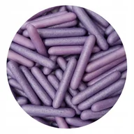 Dodatki do ciast w proszku - POSYPKA CUKROWA Duże Pałeczki MAKARONI fioletowe 20g - miniaturka - grafika 1