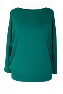 Bluzki damskie - Zielona bluzka tunika z wiskozy basic 2xl (48-50) - XL-ka - grafika 1