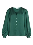 Bluzki damskie - Vila Damska bluzka z dekoltem w serek, rozmiar L/S, SU-NOOS, Pineneedle, 42, Pineneedle, 42 - miniaturka - grafika 1