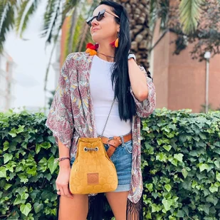 Mały worek Mili Glam Bag 2 - musztardowy - Torebki damskie - miniaturka - grafika 1