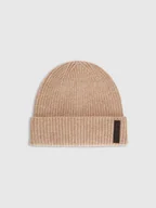 Czapki męskie - 4F Czapka beanie wełniana męska - beżowa M - miniaturka - grafika 1