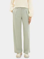 Spodnie damskie - Tom Tailor Spodnie materiałowe 1040686 Zielony Wide Leg - miniaturka - grafika 1