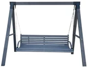 Huśtawki - Szara drewniana huśtawka stojąca ogrodowa H0-P03 - miniaturka - grafika 1