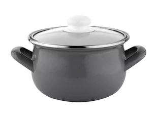 Fl1 GARNEK EMALIOWANY CAPRI PYZA Z/P 18CM 2,8L SZARY 011-GAR-AV/11C/18 - Garnki - miniaturka - grafika 1
