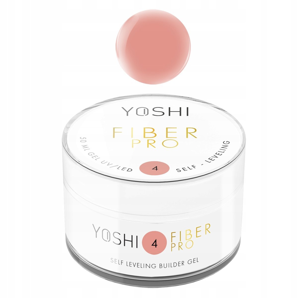 YOSHI Żel Budujący do paznokci UV LED pastelowy róż FIBER PRO No 4 50ml