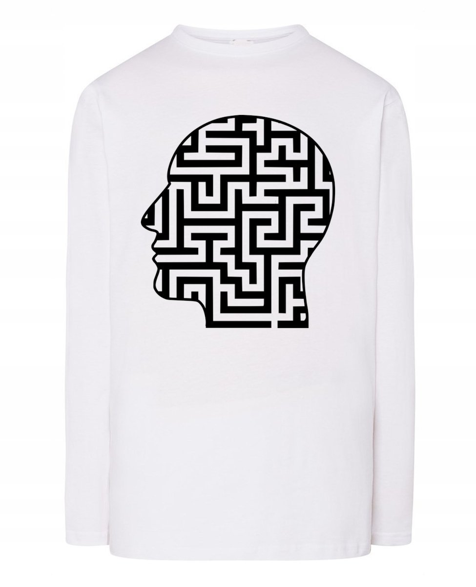Longsleeve męski nadruk Labirynt Głowa r.M