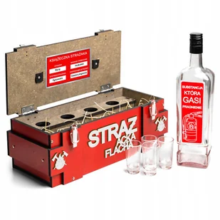 Prezent dla Strażaka Skrzynka na Alkohol na 18-99 urodziny dla Taty Kolegi - Zestawy upominkowe - miniaturka - grafika 1