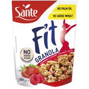 Płatki śniadaniowe i musli - Sante Fit Granola malinowo-truskawkowa bez cukru 300g - - miniaturka - grafika 1