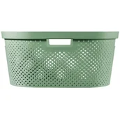Kosze na bieliznę - Curver Kosz na pranie do magla Infinity 40L oliwkowo-zielony Recycled 245808 - miniaturka - grafika 1