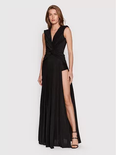 Sukienki - Elisabetta Franchi Sukienka wieczorowa AB-220-22E2-V400 Czarny Slim Fit - grafika 1