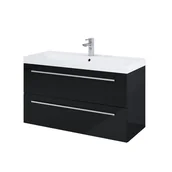 Szafki łazienkowe - Elita 167648 SZAFKA podumywalkowa KWADRO PLUS 100 2S BLACK HG PDW - miniaturka - grafika 1