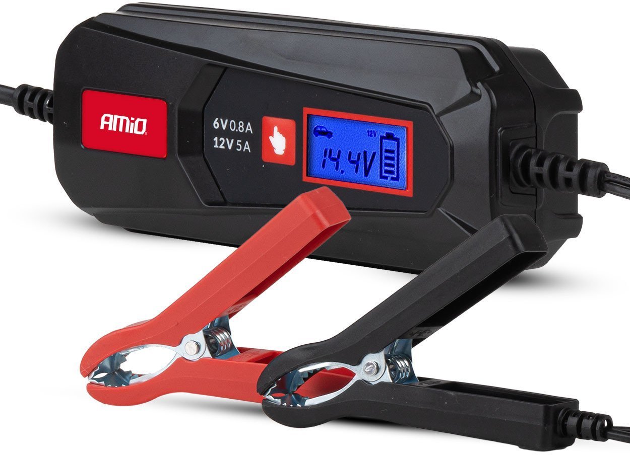 AMiO Prostownik cyfrowy lead acid std gel agm lfp max 5a 6v 12v amio-04522