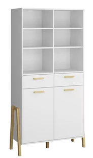 Regał Otwarty Belle 2D2S Biały - Inne meble do salonu - miniaturka - grafika 1