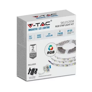Zestaw LED V-TAC RGB Zasilacz Pilot Sterownik VT-5050 60 RGB 1000lm - Taśmy LED - miniaturka - grafika 1