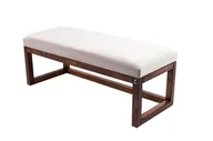 Ławki do przedpokoju - Emra Wood Design, Ławka na buty LPG-2 95 cm, orzech siedzisko gładkie, srebrny - miniaturka - grafika 1