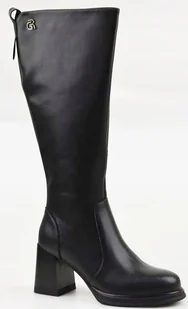 Kozaki czarne damskie CAMBELL 60315BK skóra naturalna eleganckie r.39 - Kozaki damskie - miniaturka - grafika 1