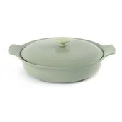 Naczynia żaroodporne - Berghoff Patelnia żeliwna z pokrywą 28cm RON Zielona 3900043 - miniaturka - grafika 1