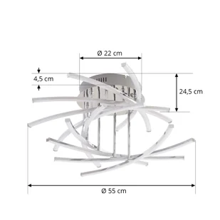 Lindby Flakira lampa sufitowa LED 10-pkt. chrom - Lampy sufitowe - miniaturka - grafika 2