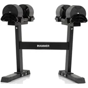 Stojaki na hantle i obciążenia - Zestaw hantli HAMMER SmartLock (2 x 32 kg) + Stojak - miniaturka - grafika 1