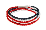 Bransolety męskie - Męska Bransoletka Biało Czarno Czerwona - miniaturka - grafika 1