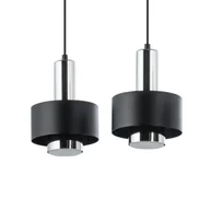 Lampy sufitowe - Lampa wisząca na listwie Rif 40784 Sigma metalowa czarna srebrna - miniaturka - grafika 1
