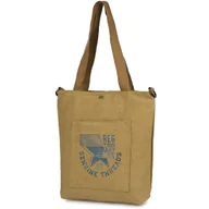 Torebki damskie - SHOPPER Torba Bawełniana Damska na ramię Pojemna Vintage WOREK Beżowa - miniaturka - grafika 1