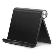 Pozostałe akcesoria do telefonów - Biurkowy stojak podstawka uchwyt na telefon tablet czarny - miniaturka - grafika 1