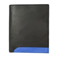 Portfele - Kolorowy portfel męski Bellugio - czarno-niebieski - miniaturka - grafika 1