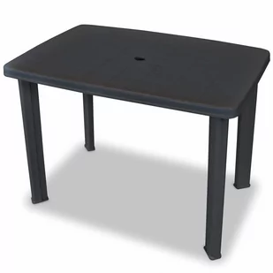 vidaXL Stół ogrodowy, plastik, antracytowy, 101 x 68 72 cm - Stoły ogrodowe - miniaturka - grafika 1