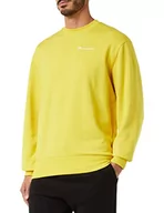 Bluzy męskie - Champion Męska bluza z okrągłym dekoltem Eco Future Terry Custom Fit, Musztardowy żółty, L - miniaturka - grafika 1