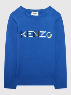 Swetry dla chłopców - Kenzo Kids Sweter K25142 Granatowy Regular Fit - grafika 1