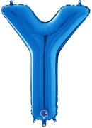 Balony i akcesoria - Balon foliowy niebieska litera Y - 66 cm - 1 szt. - miniaturka - grafika 1