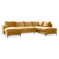 Narożniki - Musztardowożółta aksamitna rozkładana sofa w kształcie litery "U" Miuform Lofty Lilly, prawostronna - miniaturka - grafika 1
