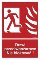 Tablice BHP - Libres Polska Mój dom Bc057 Drzwi Przeciwpożarowe. Nie Blokować! Lewostr Sp Bc057_200X296_Pn - miniaturka - grafika 1