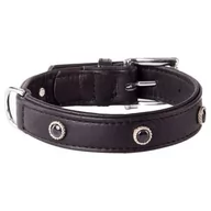Obroże dla psów - Dingo Obroża skórzana ozdobna "Royal&quot 3 x 55 cm czarna - miniaturka - grafika 1