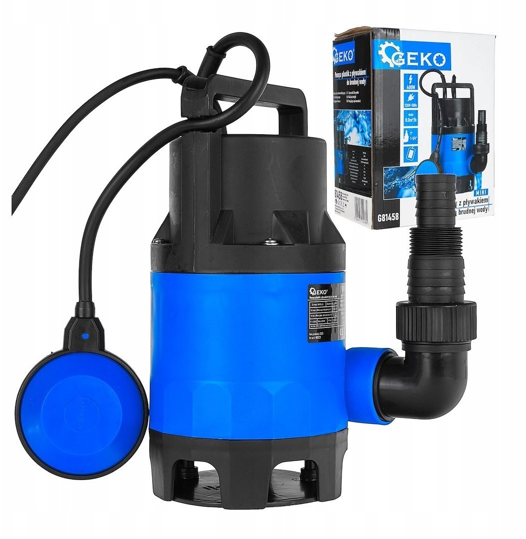Geko Pompa plastik MINI z pływakiem do brudnej wody 4