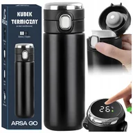 Kubki termiczne - KUBEK TERMICZNY TERMOS DO KAWY Z USTNIKIEM 420ML WYŚWIETLACZ LCD SZCZELNY - miniaturka - grafika 1